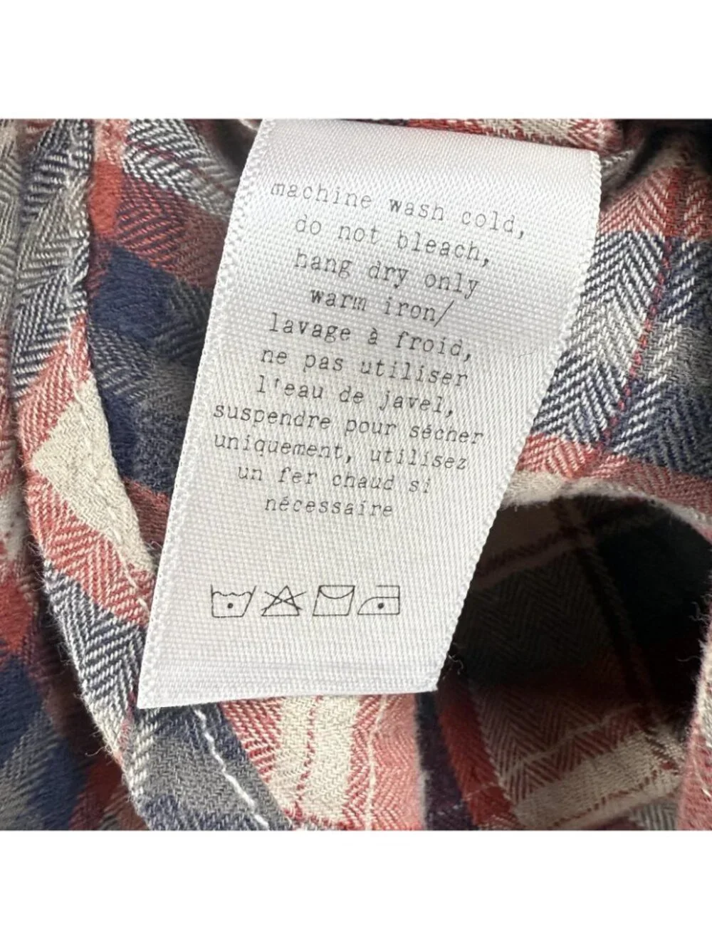Rag & Bone Shirt Mens Large Red Plaid Flannel Button Up Long Sleeve Pocket USA